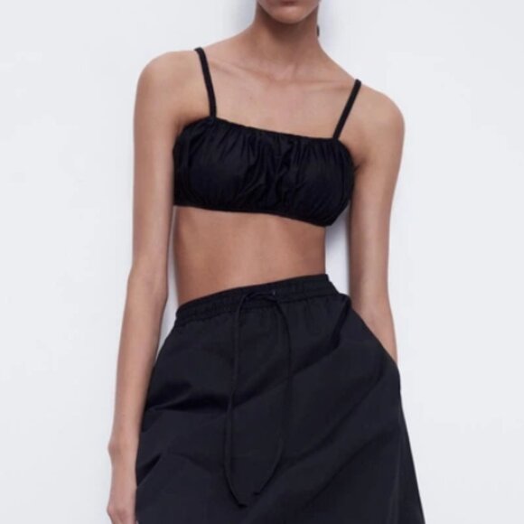 ZARA | Cotton Bra Crop Tank Top | Sz. M - Picture 4 of 8